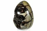 Septarian Dragon Egg Geode - Black Crystals #302856-1